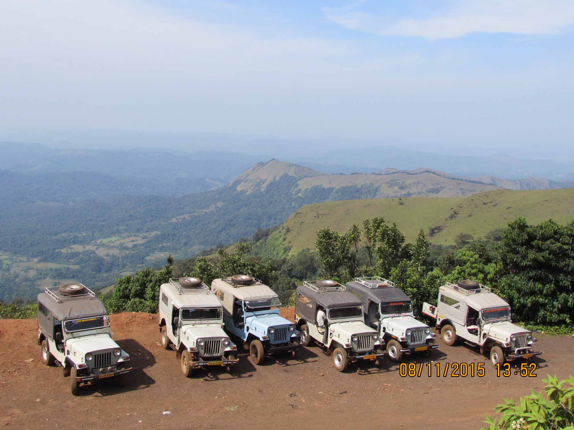 A Mahindra 4 wheel drive Jeep Safari to Kodachadri (Kudajadri), Mookambika, Karnataka, India